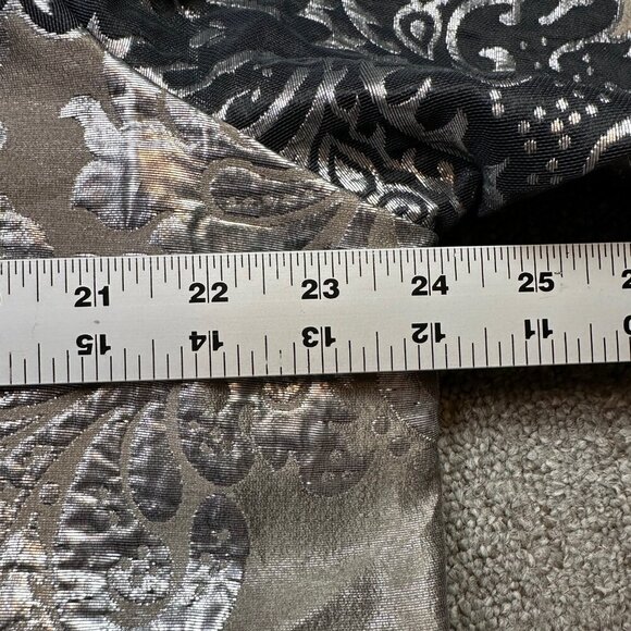 IC Connie K Jacket X-Large Tapestry Artsy Open Front Silver Metallic Patchwork - Picture 3 of 6